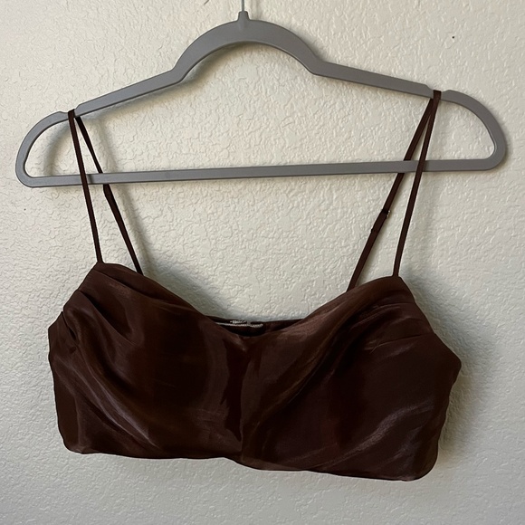 LOVERS + FRIENDS | Benny Midi Skirt & Bra Top Set in Chocolate Brown | Size S|XS - Picture 5 of 16